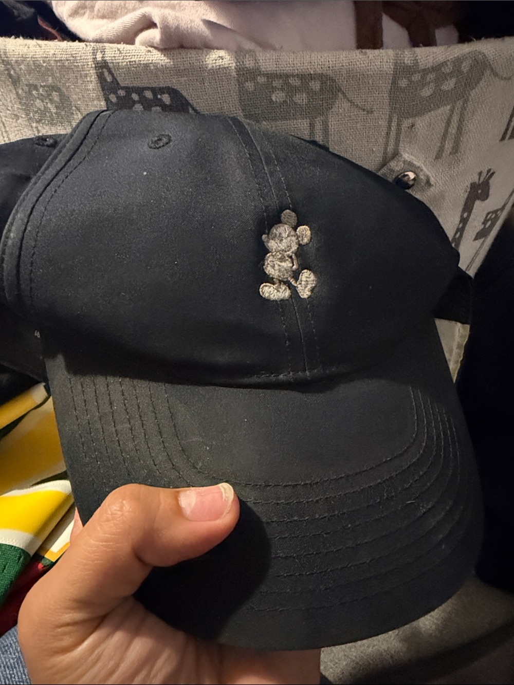 Nike Black Baseball Cap with Small White Embroidered Character